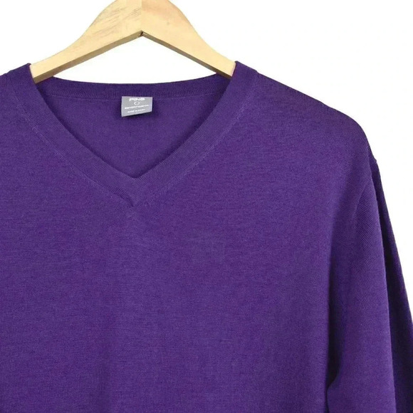 Ping Merino Wool Sweater Purple V-Neck Long Sleeve Size  Large - Picture 2 of 10